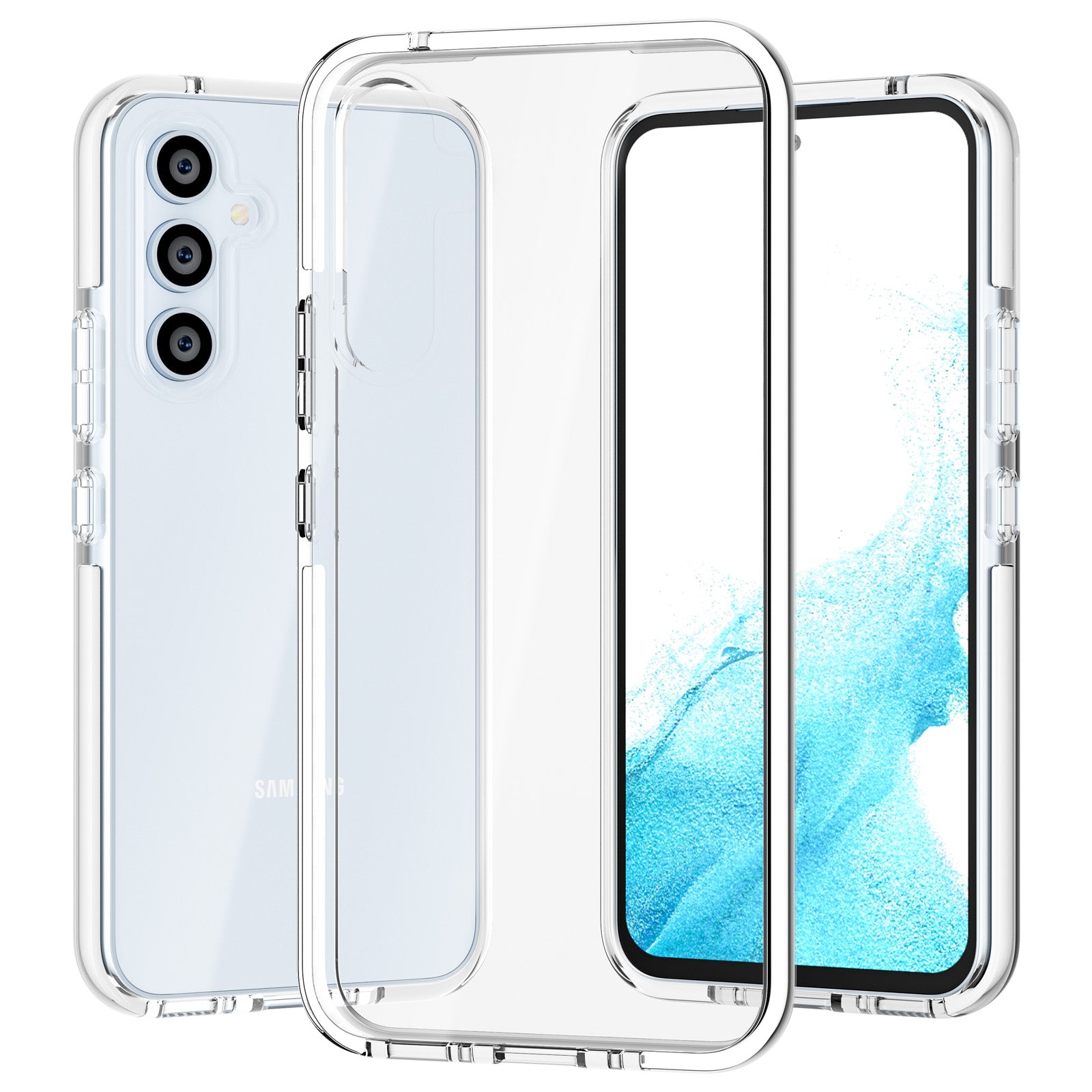For Samsung Galaxy A34 5G Bi-color Clear Back Cover Combo Soft TPU TPE Frame Drop-proof Protective Phone Case For Samsung Galaxy A34 5G Bi-color Clear Back Cover Combo Soft TPU TPE Frame Drop-proof Protective Phone Case